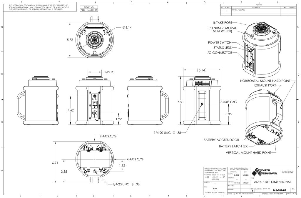 SASS 3100 dimensional drawings
